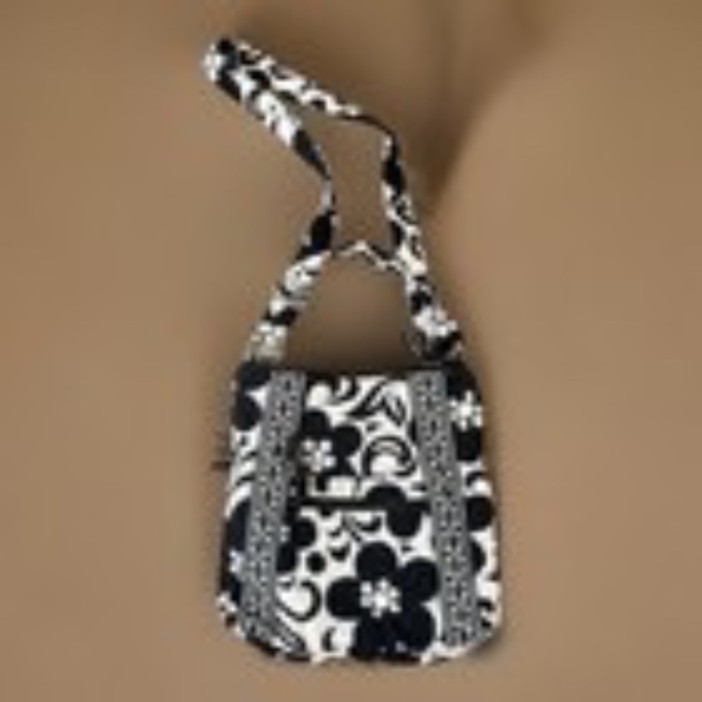 Vera Bradley Women's Cotton Crossbody Purse Black And White